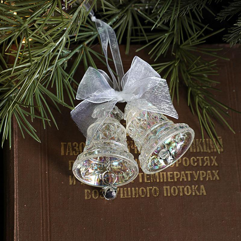 Рождественские украшения Кристальные акриловые подвесные украшения Прозрачные колокольчики Лось Подвески для рождественской елки Навидад 2025 Новый год Домашний декор Подарок