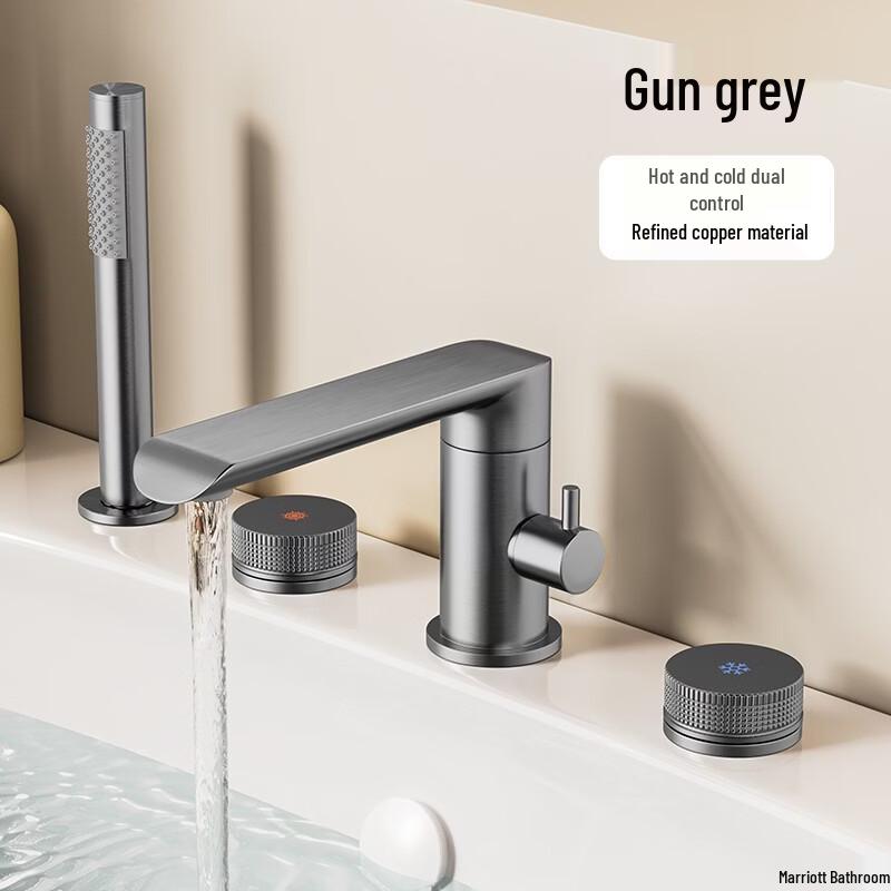 TLXT Deck-Mounted Bathtub Faucet with Dual Outlet
