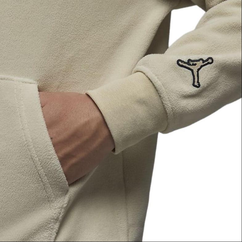 Air Jordan Solid Color Embroidered Hooded Long Sleeves Hoodie Men's Khaki DV1572-206