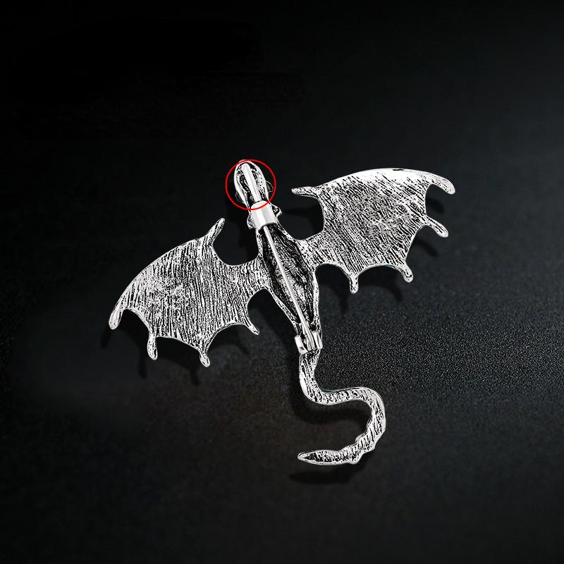 Enamel Dragon Brooches For Women Men 6-color Rhinestone Flying Legand Animal Party Office Brooch Pins Gifts
