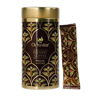 Octavius | Растворимый кофе Premix - 10 пакетиков | Пакетики с кофе | Горячий и холодный кофе | Растворимый кофе капучино | (15 г X 10 порционных пакетиков)