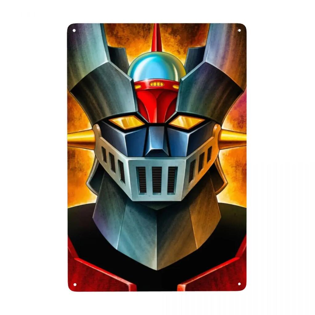 Винтажная металлическая табличка с изображением безумного робота Мазингера Z, персонализированная табличка с изображением Грендайзера из аниме и манги, декор для кафе, настенное украшение, декоративное искусство.