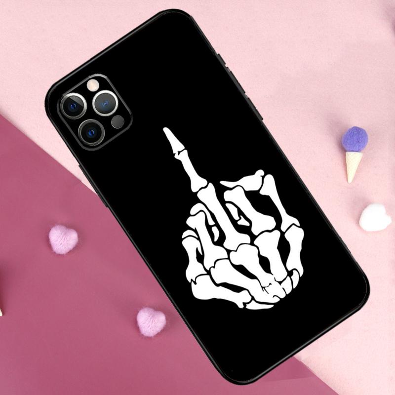 Чехол для телефона «Скелет со средним пальцем» для iPhone 17 Pro Max 11 14 15 16 Pro Max Plus 13 12 Mini 16e 17 Air Задняя крышка