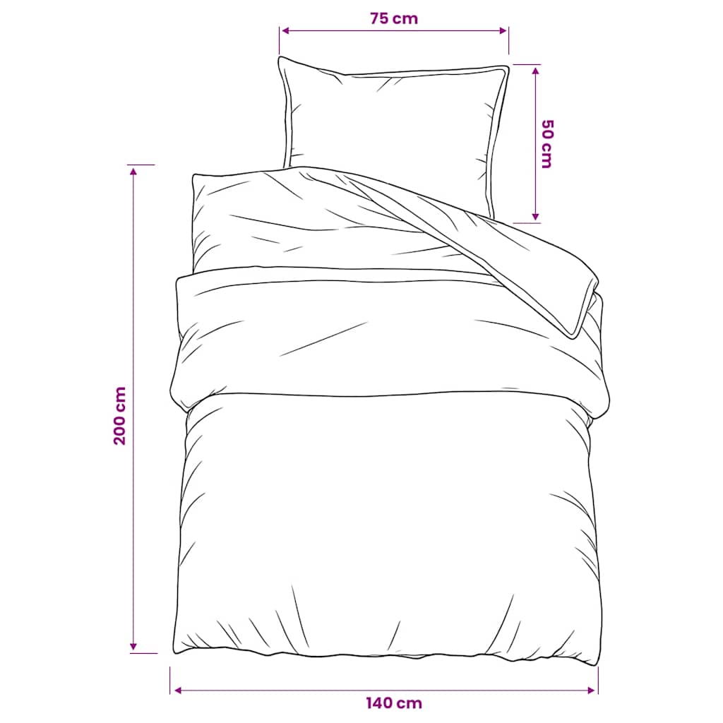 Grey Bed Sheet Set 140 x 200 cm Cotton