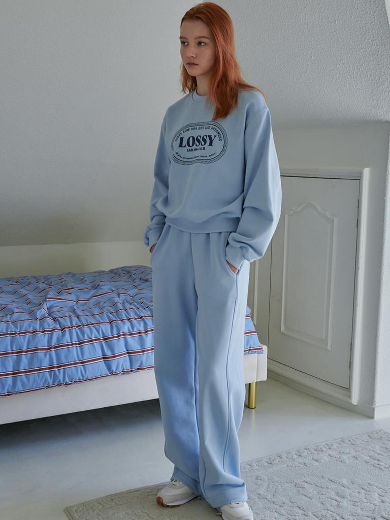 LOSSYROW Lossy Wide String Sweat Pants Sky Blue