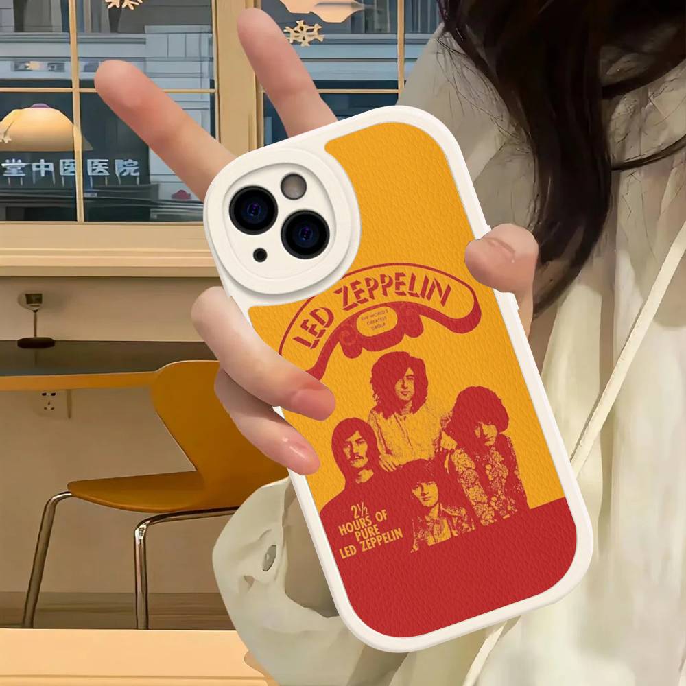 Чехол для телефона Rock Band L-Led Zeppelin для iPhone 16 15 14 16E 13 12 11 Pro Max Plus, кожаный