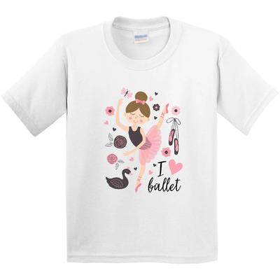 Inktastic Балерина Я Люблю Балет Танец Молодежная Футболка Танцор Пальцы Ног Одежда Футболка