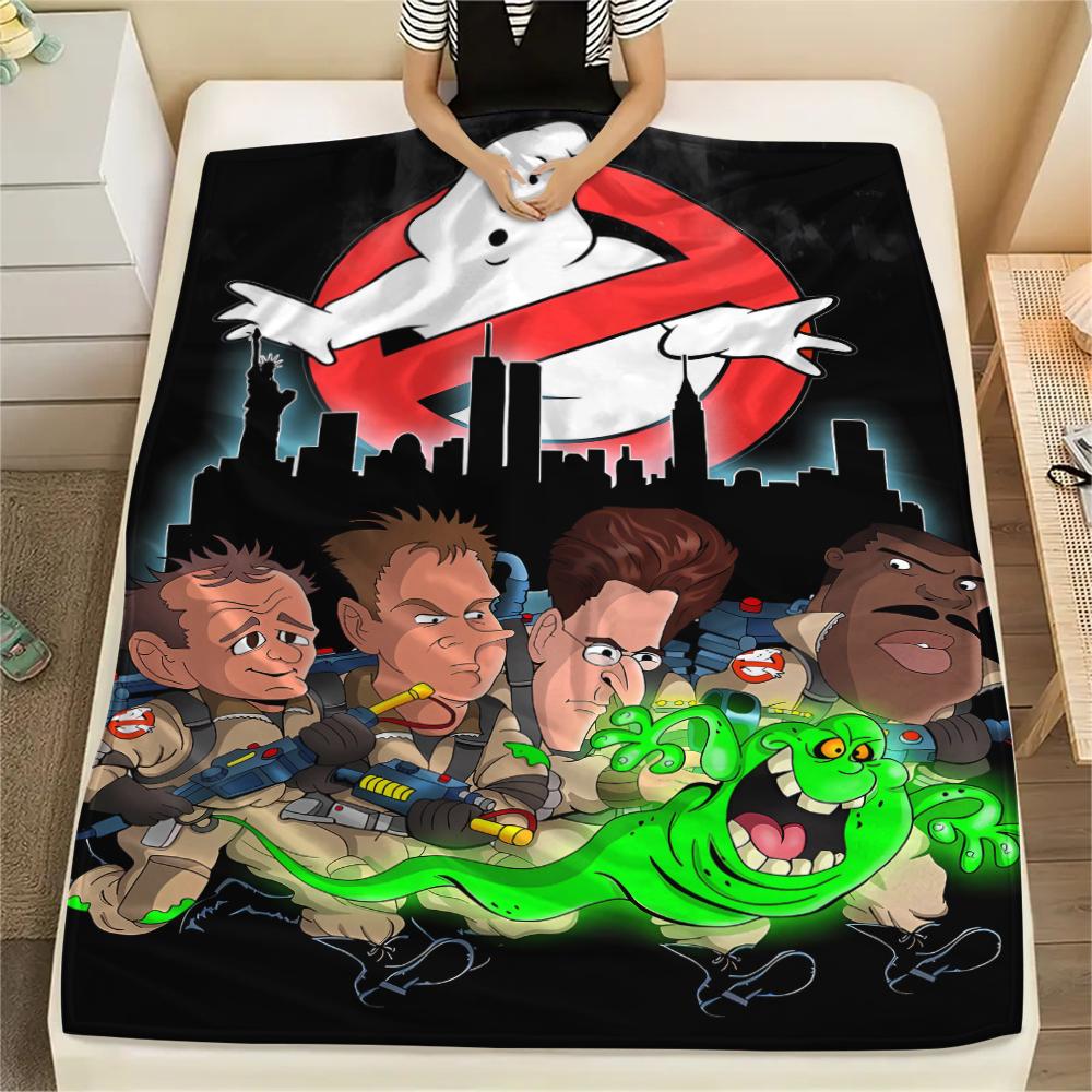 1PC Ghostbusters Print Flannel Blanket, High quality All Seasons, Home Decor, Warmth and Comfort, Perfect for Christmas Gifts