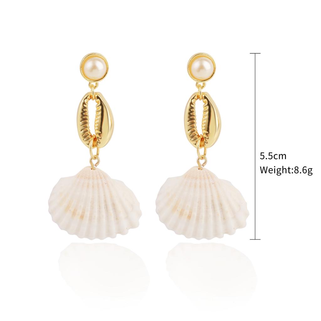 Bohemian Ins Marine Jewellery Shell Earrings Alloy Natural Summer Shell Earrings Trendy Earrings 2025 Lightweight Earrings for Sensitive Ears