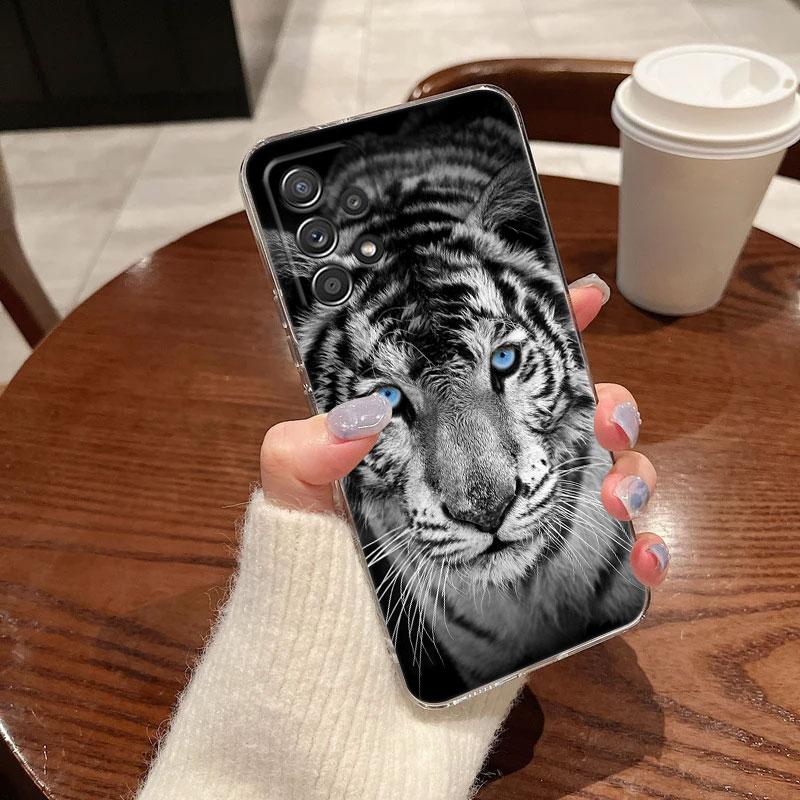 Wolf Lion Tiger Animal Case For Samsung Galaxy A55 A54 A52 A53 5G A15 A14 A13 A21S A23 51 A34 A35 A33 A32 Phone Case Clear Cover
