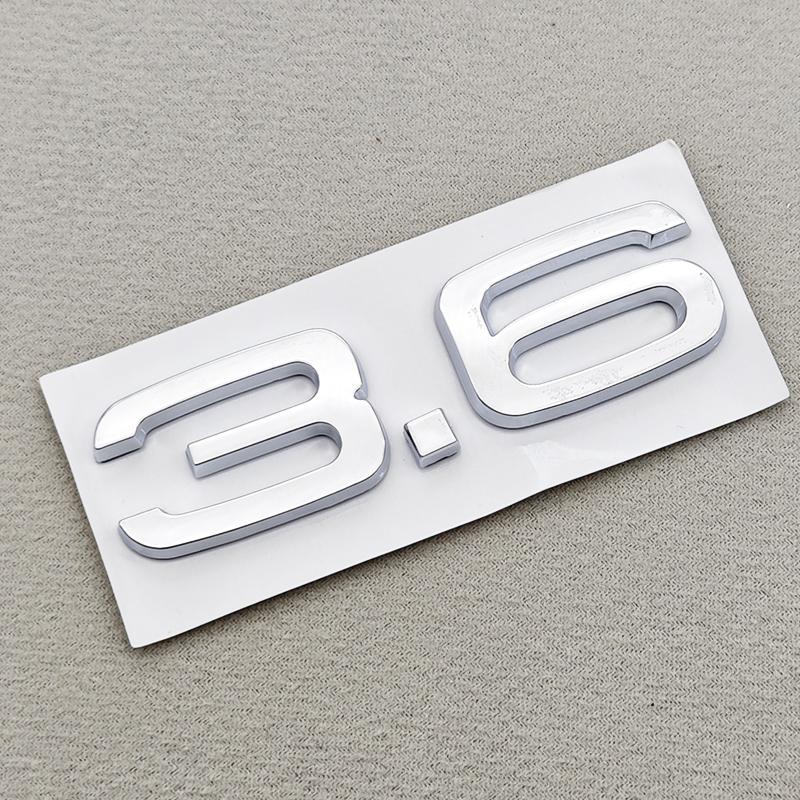3D ABS Car Logo 1.9 2.0 2.8 3.0 4.2 TDI 3.6 Sticker Rear Trunk Emblem Badge For 5dnfg A3 A4 A5 A6 A7 A8 Q3 Q5 Q7 Q8 Accessroies dnfg5