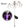 Реалистичные 3D кости летучей мыши, Садовые фонари на солнечных батареях для Хэллоуина, Декор для дорожек в виде скелета, Водонепроницаемые светодиодные жуткие аксессуары для двора, Жуткий колышек-светильник