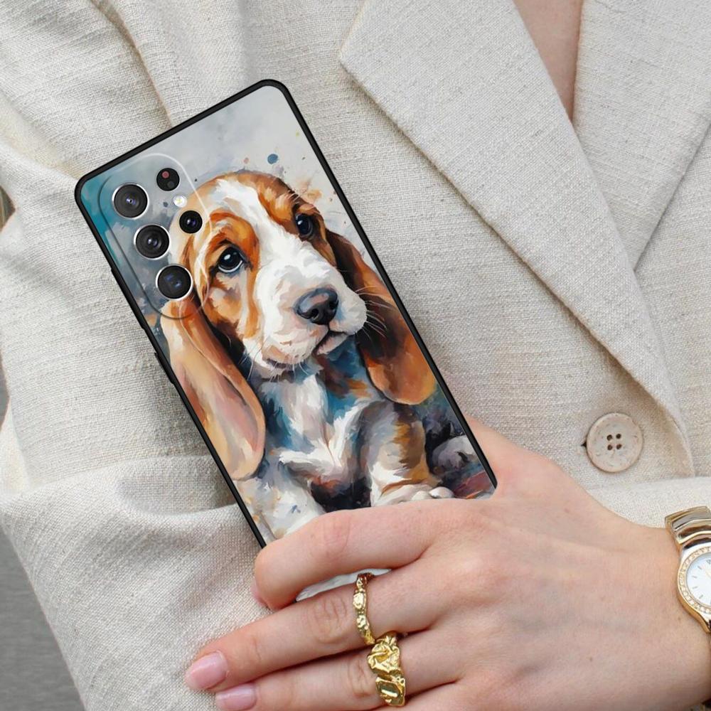 Cute Basset Hound Puppy Dog Cell Phone Case for Samsung Galaxy S26 Ultra S25 S24 S23 S22 S21 S20 Note10 Cover
