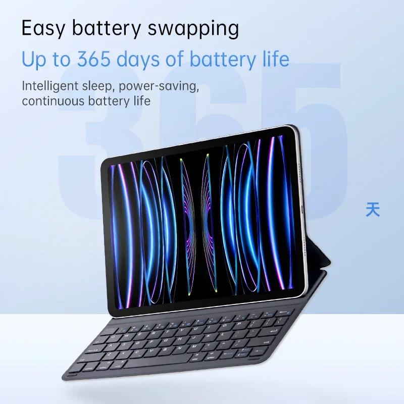 Lightweight Portable Keyboard Case For iPad Air 11 13 M2/M3,Smart Folio Cover For iPad 10th,iPad A16 ,Air 4 5/Pro 11 12.9