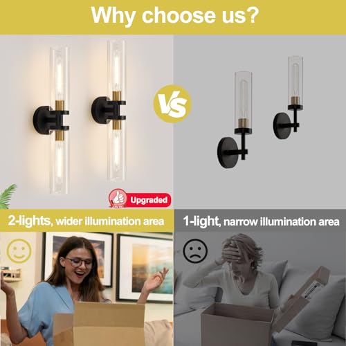Gold transparent wall lamp set 22 inch simple modern wind E26 wall lamp