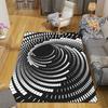 Spiral black-and-white vortex Rug Floor Mat for Living Room or Bedroom Soft and Comfortable Carpet a Gift for Birthday and Holiday.ZFF0913308