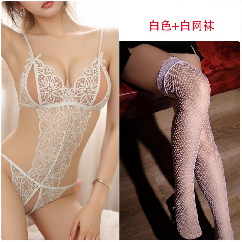 Sex Lingerie Open Sexy Lace Hollow Onesie Passion Bed Teasing Plus Size Tight Female Temptation