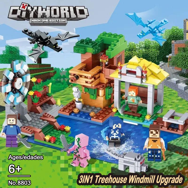 MC Building Block Farm and Villages Field Cave Trap Toys для детей