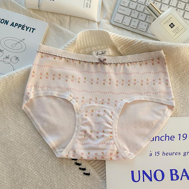 Женские весенне-осенние новые ретро маленькие цветочные хлопковые трусы-слипы с высокой талией и удлиненной ластовицей