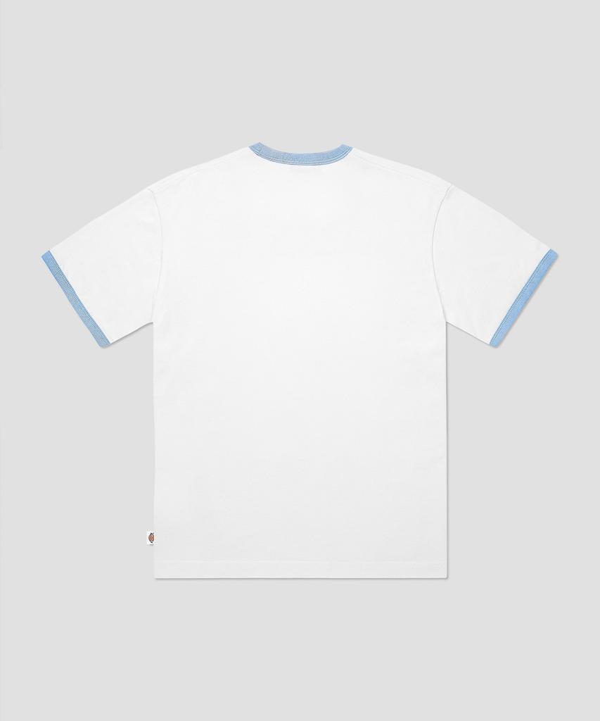 DICKIES Texas Horse Ringer T-Shirt White/Sky Blue