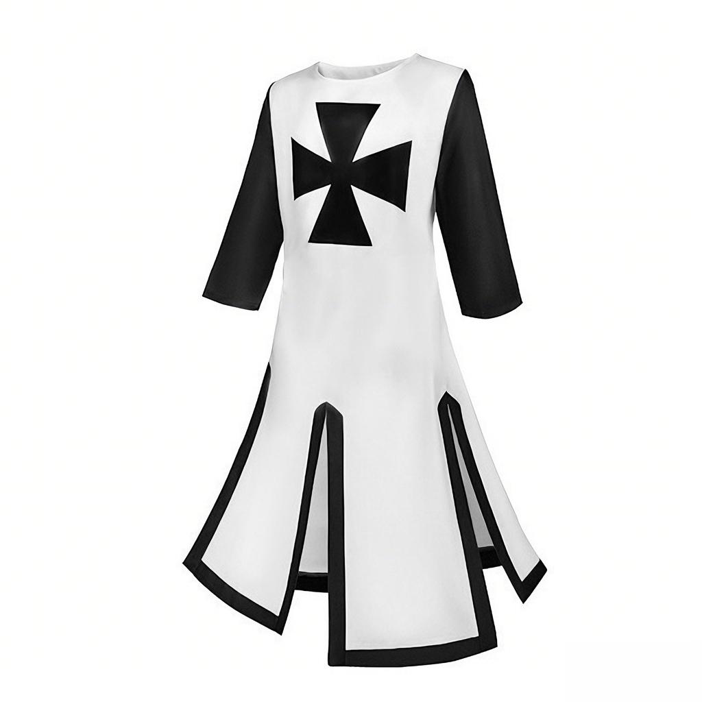 Medieval Fancy Long Knight Cloak Set-Templar TV Movie Cosplay Outfit Halloween Party Costume (Polyester)