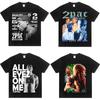 2PAC Tupak Rap Rapper American Men's Crew Neck Cotton Loose Rock West Coast Trend Short Sleeve T-Shirt