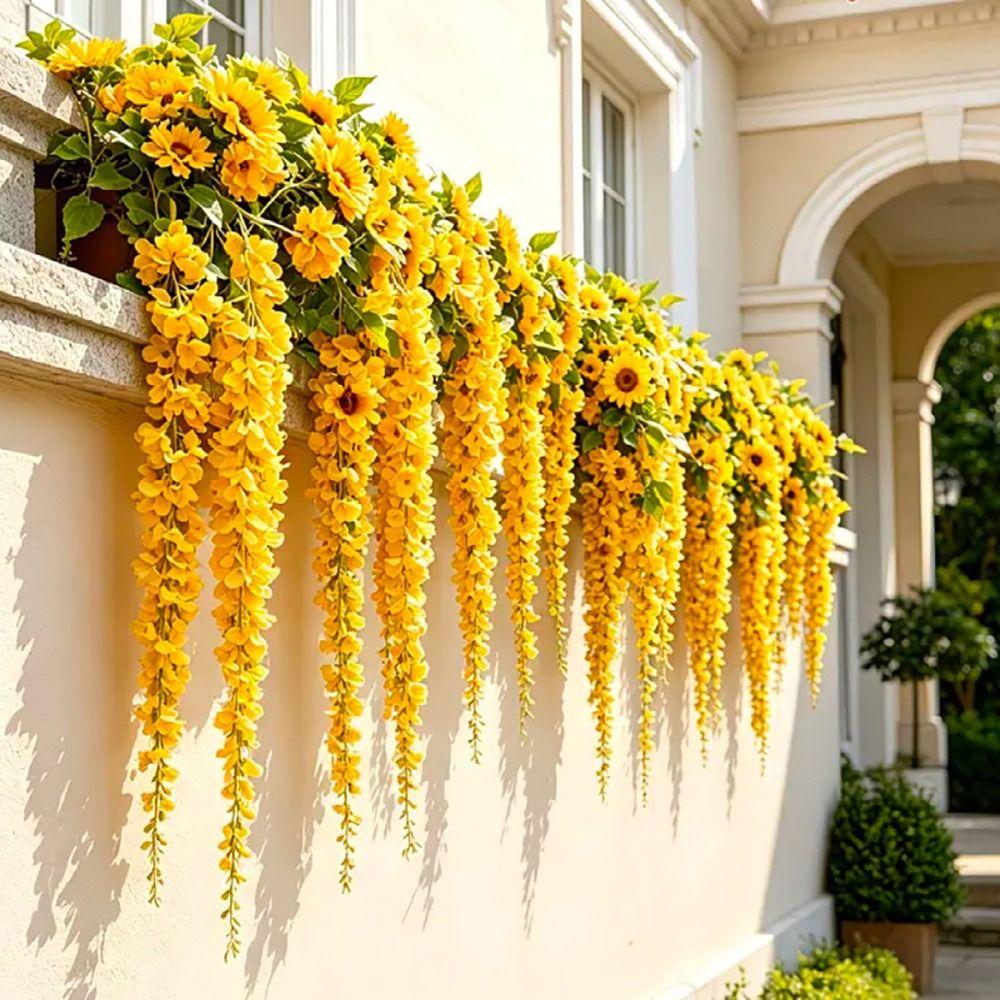 Cherry Flower Artificial Wisteria Flower Vine Multicolor Faux Flower Vine Party Ornaments