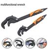 2Pcs/Set 14-30/30-60mm Universal Key Pipe Wrench Open End Spanner Set High-carbon Steel Snap Grip Tool Plumber Multi Hand Tool