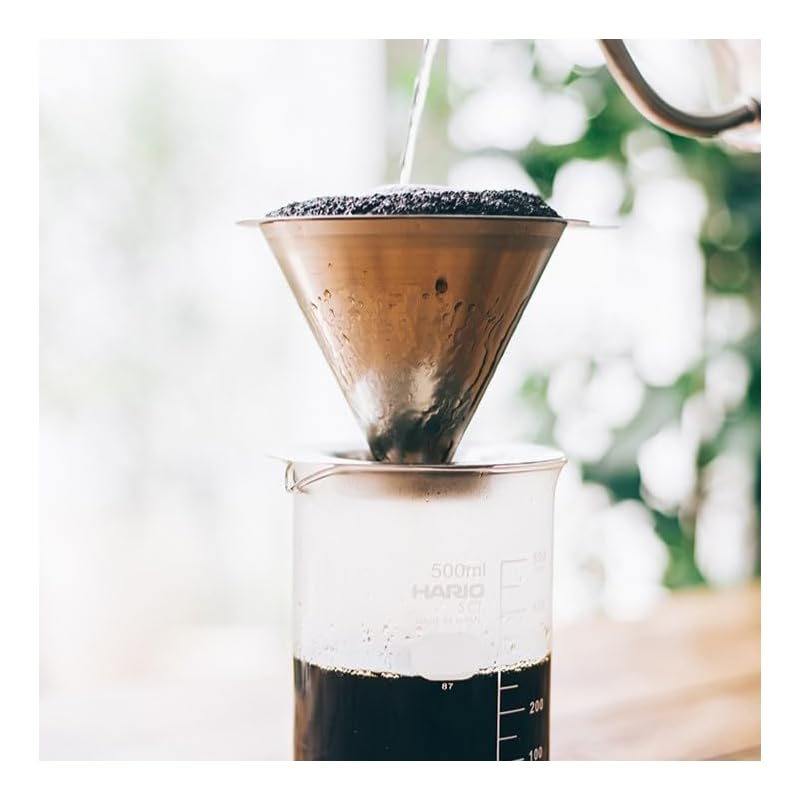 Двойная металлическая воронка HARIO для 1~4 чашек, серебристая, нержавеющая сталь DMD-02-HSV