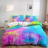 Kids Tie Dye Hiphop Style Bedding Set Colorful Twin Size Gypsy Comforter Cover 3 Piece With 2 Pillow Shams Duvet Cover