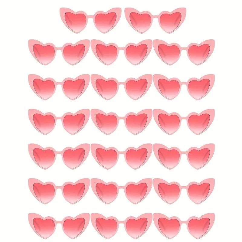 20 штук розовых очков в форме сердца, подходящих для женщин, ретро, свадебные аксессуары для вечеринки, идеально подходят для дней рождения