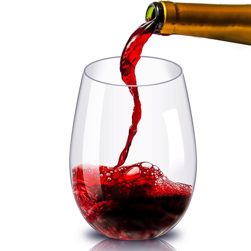 2/4Pcs Shatterproof Plastic Wine Glass Unbreakable Pet Red Wine Tumbler Glasses Cups Reusable Transparent Fruit Juice Beer Cup