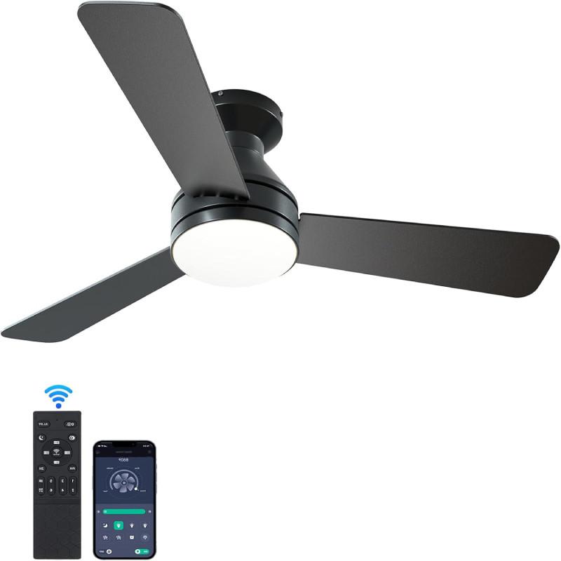 Потолочный вентилятор с подсветкой, бесшумная работа, товары для детской, дома, спальни, гостиной