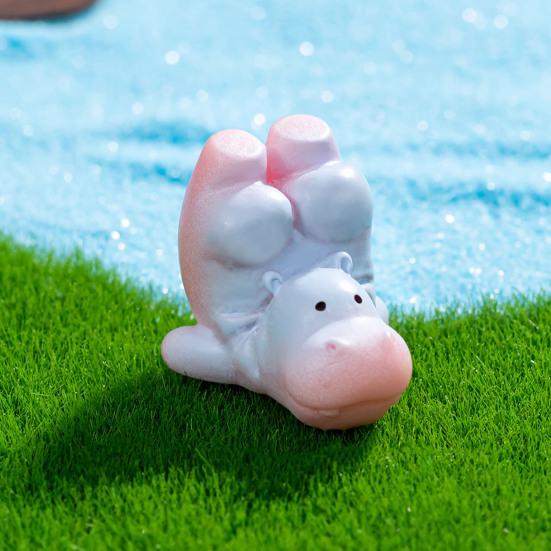 Миниатюрная фигурка бегемота, мини-мультяшный бегемот, украшение своими руками, микропейзаж, сказочный сад, животное, смоляная статуэтка, украшение