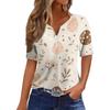 Women's T Shirt Print Button Short Sleeve Daily Weekend Fashion Basic V- Neck Regular Top