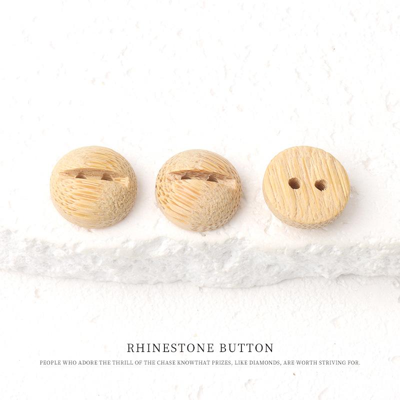 5pcs Primary Color Bread Natural Bamboo Buttons Cotton And Linen Literary Shirt Buttons Retro Sweater Cardigan Cheongsam Hanfu Buttons