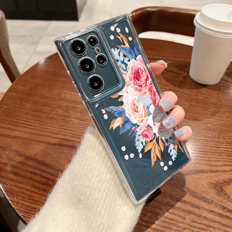 Чехол для телефона с цветными лозами для Samsung S25 Ultra S24 FE S23 A56 A36 A55 5G A16 A25 A35 A33 A54 S22 Plus, противоударный, прозрачный, силиконовый чехол