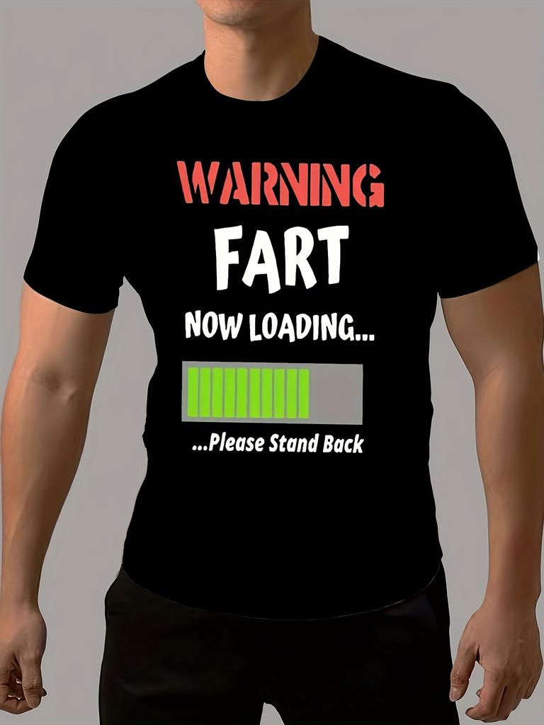 Футболка мужская с коротким рукавом и круглым вырезом, с забавным узором «Загрузка», для летнего отдыха