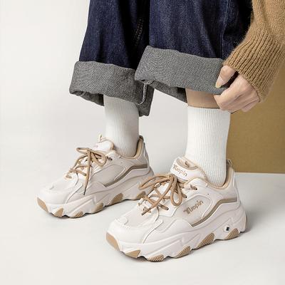 Сетчатые туфли Daddy Спортивная обувь Дышащая белая обувь Повседневная кожаная обувь