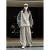 Womens Oversized Casual Sweatshirt With Color Block Design Loose Fit Long Sleeve Top In Chenille Fabric