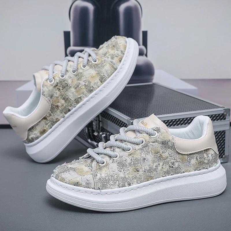 2024 Новые весенние и осенние кроссовки для пар, повседневные, модные, мужские кроссовки, большие размеры 39-44, для увеличения роста