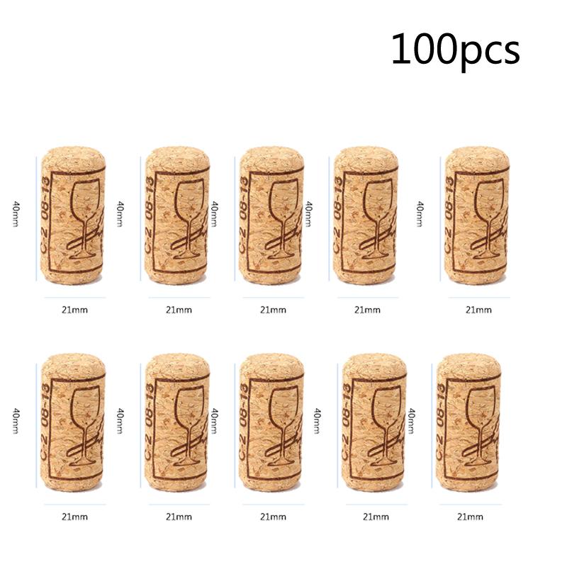 50 100 Pcs Wine Corks Stopper Natural Reusable Functional Portable Wine Cork Straight Stopper for Bottling of Wines or Crafting 7