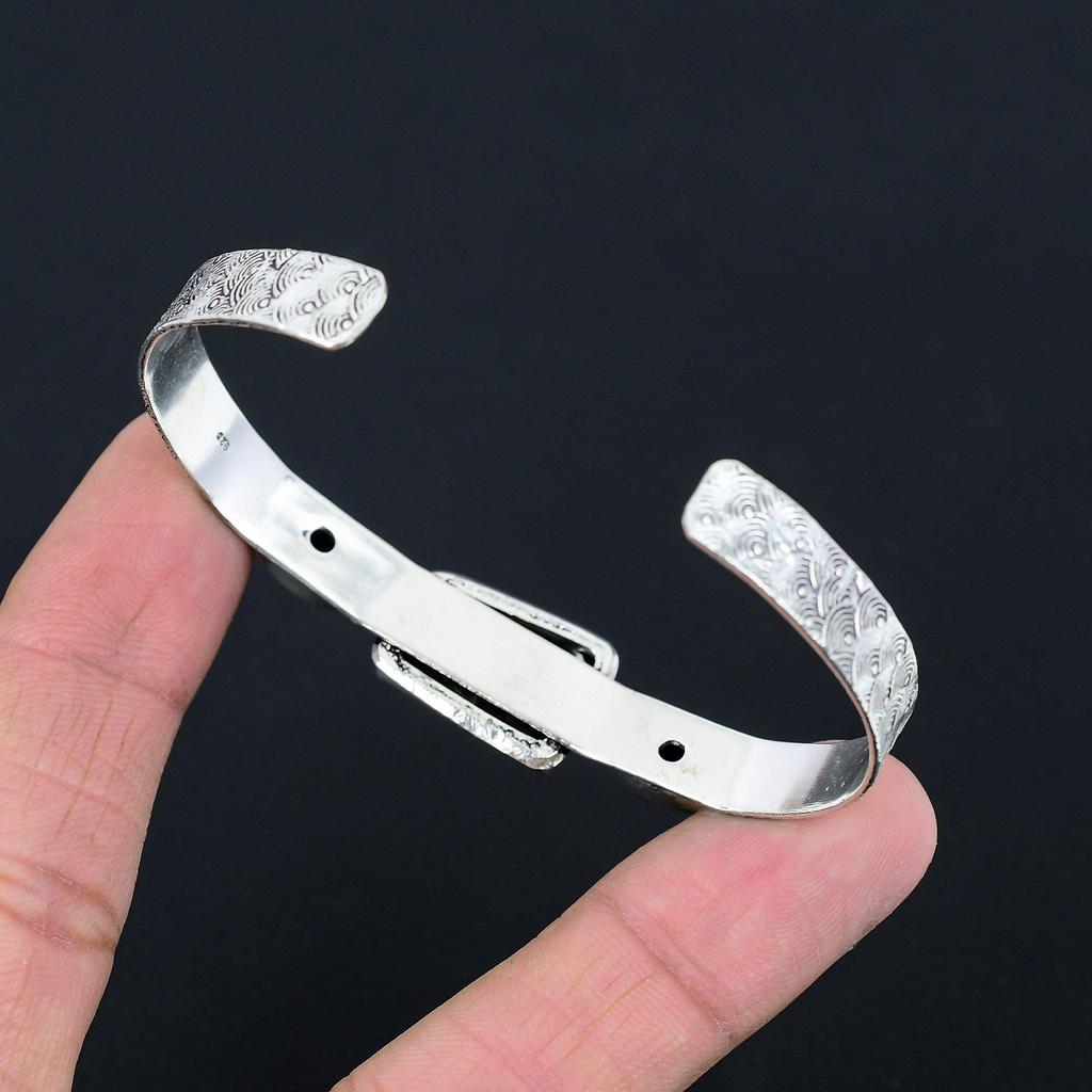 Mothers day Deal 925 Silver Bronzite Gemstone Amethyst Sister Bangle Bracelet