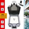 Outdoor IP66 Waterproof American Japanese 3-Hole Splash-Proof Power Socket with Switch