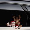 Merry Christmas Winter Decals,Santa Claus Reindeer Elf Car Window Stickers,Christmas Xmas Holiday Art Clings Decorations Accessories (Cartoon)