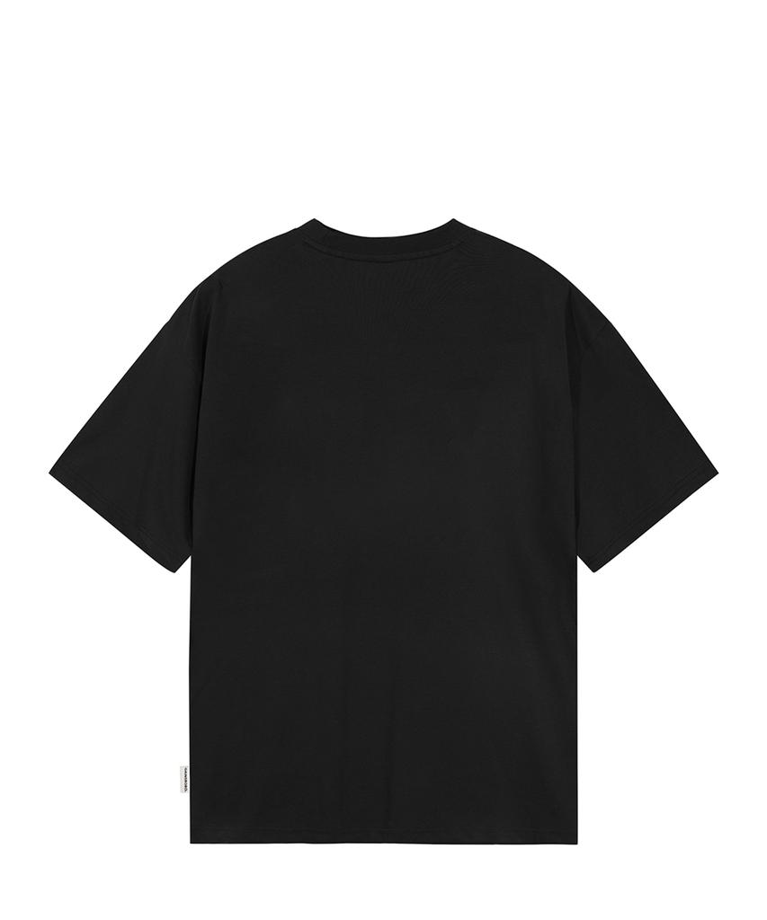 GAINSBORO [Cool Cotton] Lettering New Logo T-Shirt_Black
