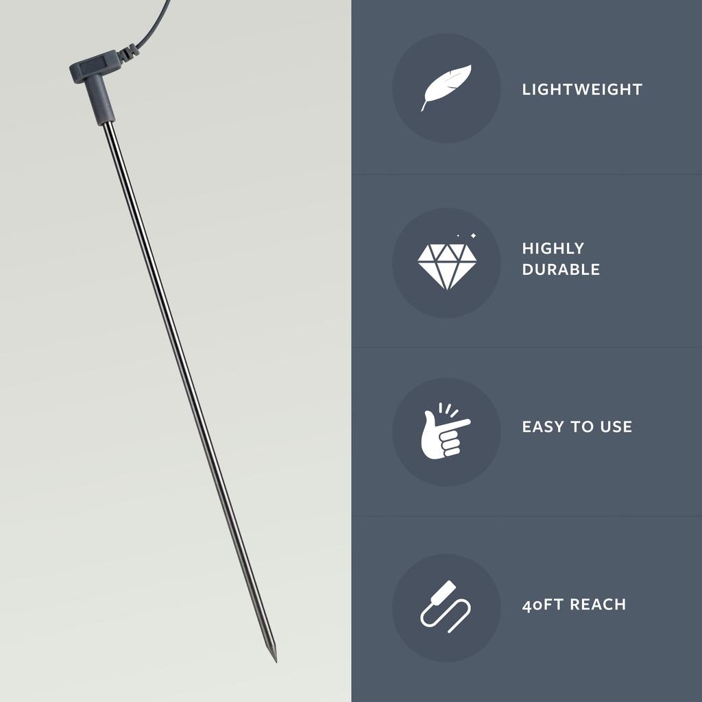 Ground Rod with 40ft Ground Wire – Durable Silver Rod for Earthing, Grounding Mats, and Outdoor Use