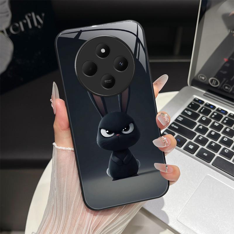 For Redmi 14C / Poco C75 Phone Case Trendy Design Tempered Glass Bumper For Xiaomi Redmi 14 C 4G 5G Full Protection Back Covers