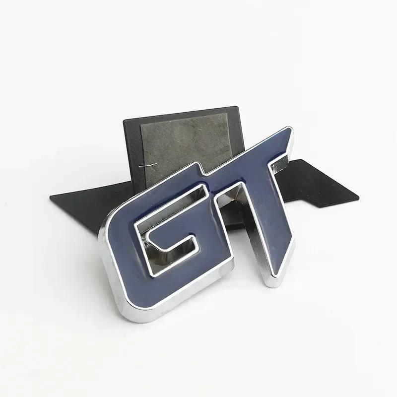 3D Metal GT Letters Car Front Grille Rear Trunk Fender Emblem Badge Sticker Decals Styling Accessories