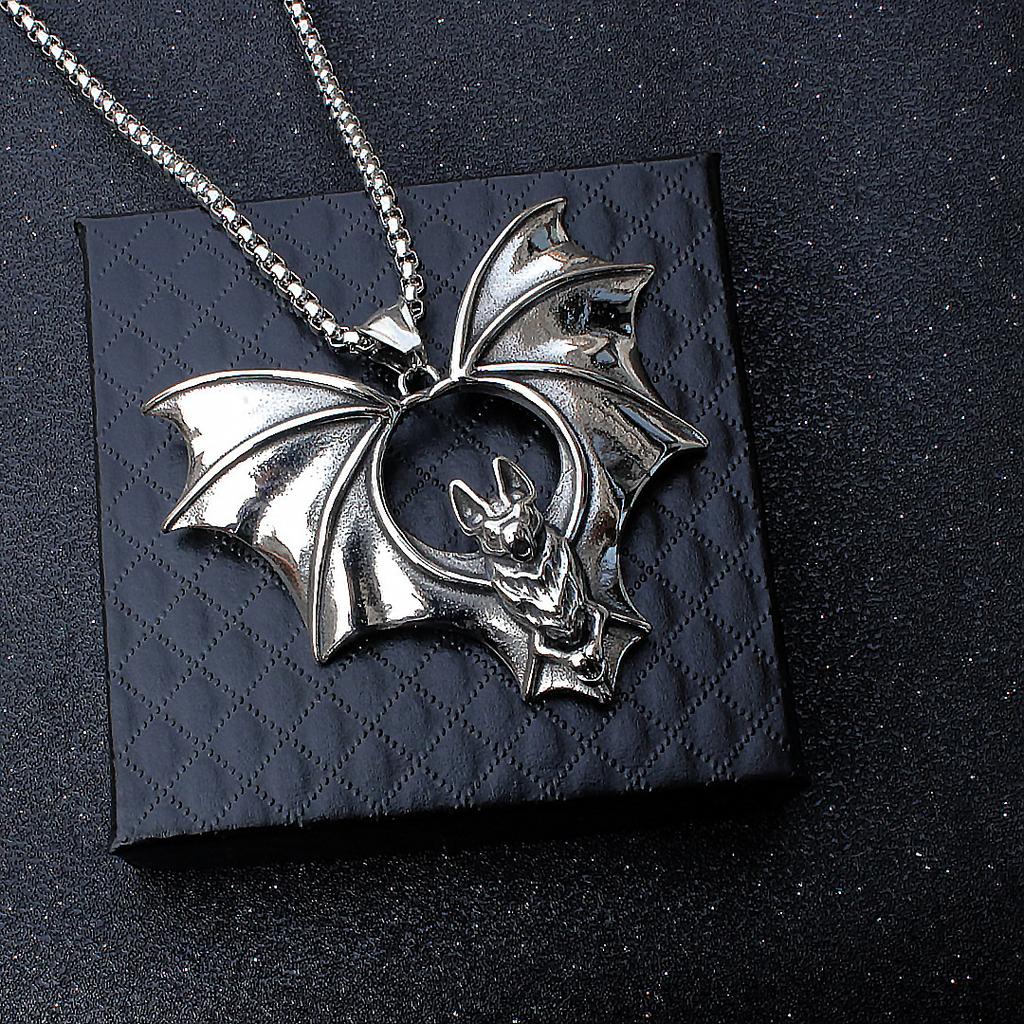 Европейское и американское ретро ожерелье с подвеской в виде летучей мыши, мужское, универсальное, модный тренд, мужские украшения из титановой стали
